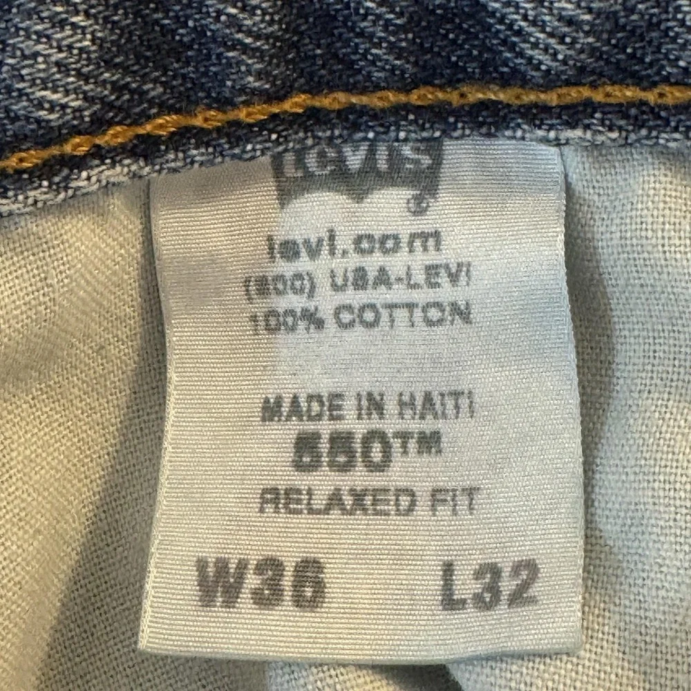 Levis 550 Jeans Mens 36x32 Blue Relaxed Fit Tapered Leg Denim Classic Zip Fly